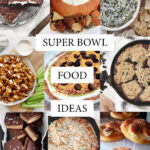 collage of appetizers and snacks for super bowl food ideas